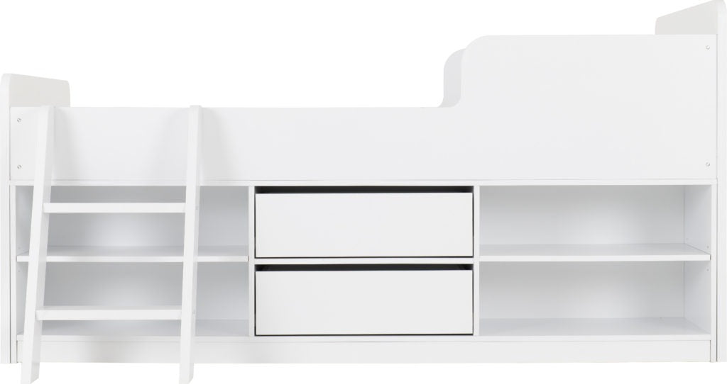 Felix Low Sleeper Bed White/Gray/Sonoma Oak Effect Veneer
