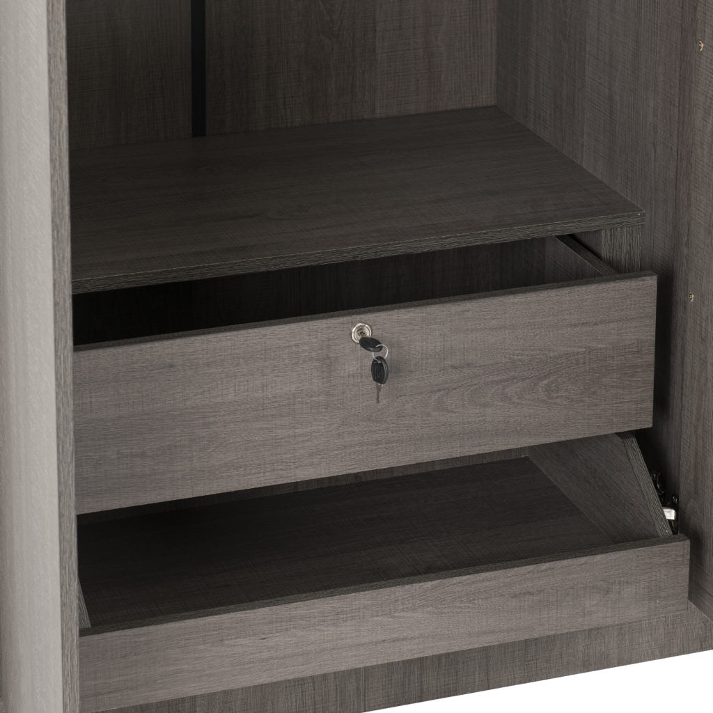 Lisbon 3 Door Wardrobe Black Wood Grain