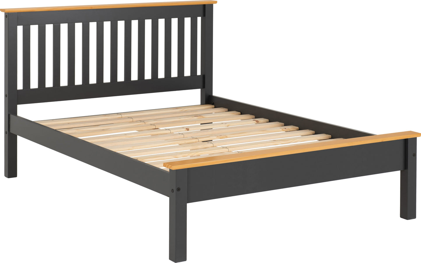 Monaco 5' Bed Low Foot End White/Dark Gray