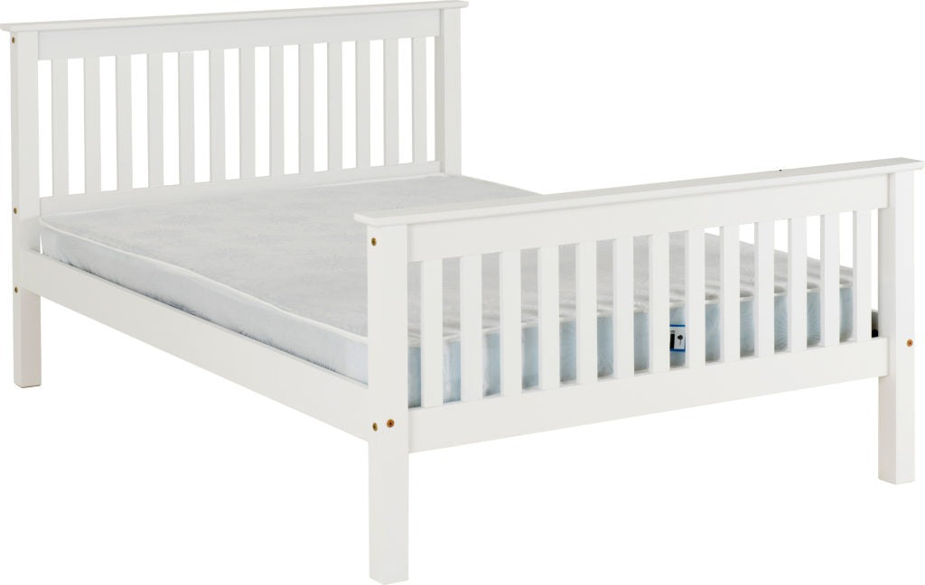 Monaco 5' Bed High Foot End White/Dark Grey