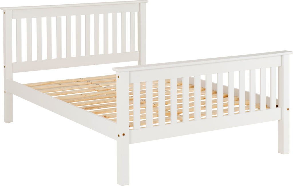 Monaco 5' Bed High Foot End White/Dark Grey