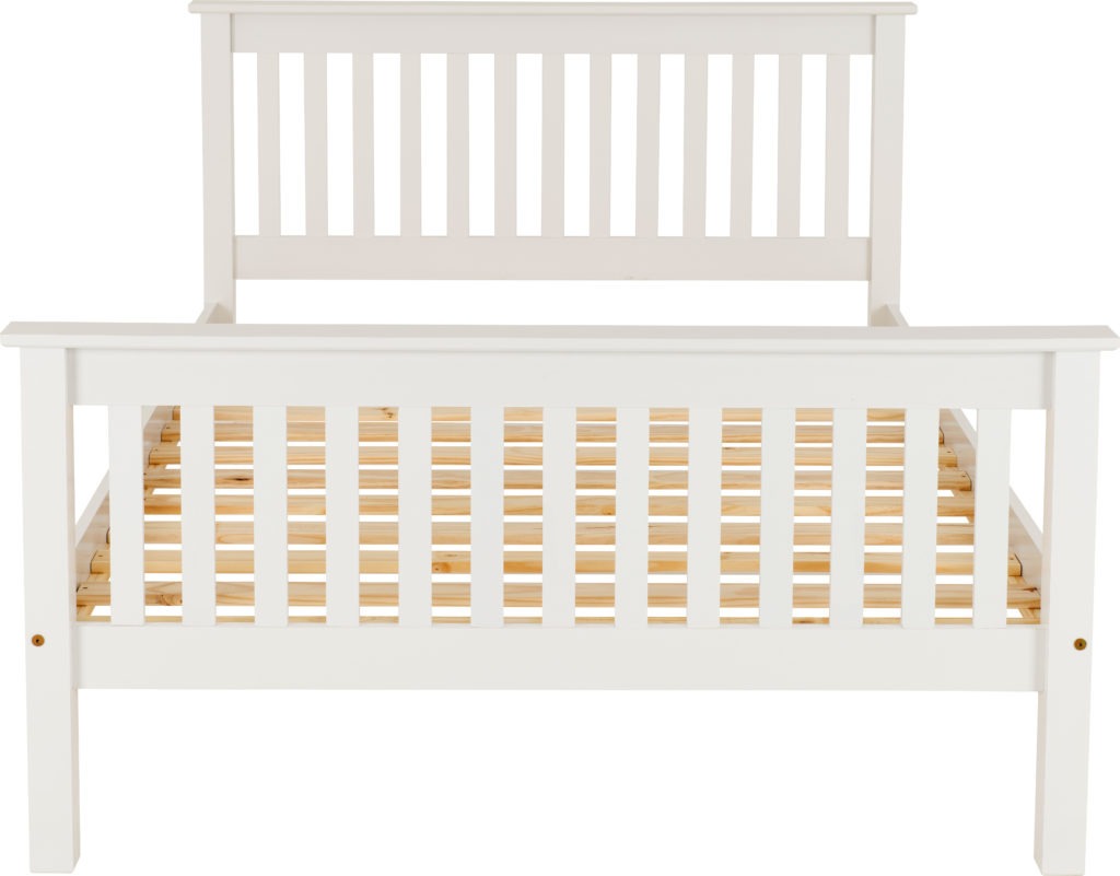 Monaco 5' Bed High Foot End White/Dark Grey