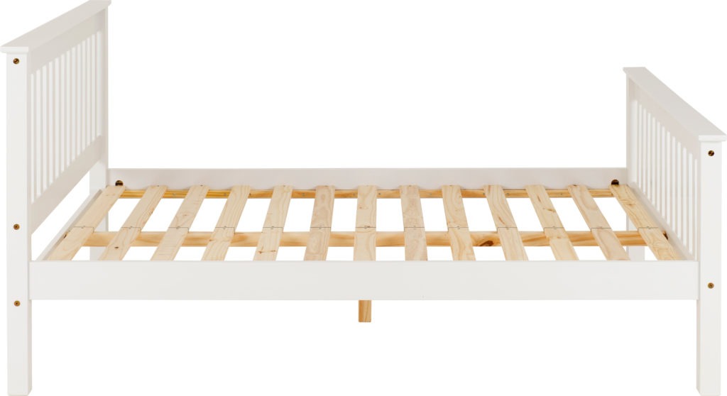 Monaco 5' Bed High Foot End White/Dark Grey