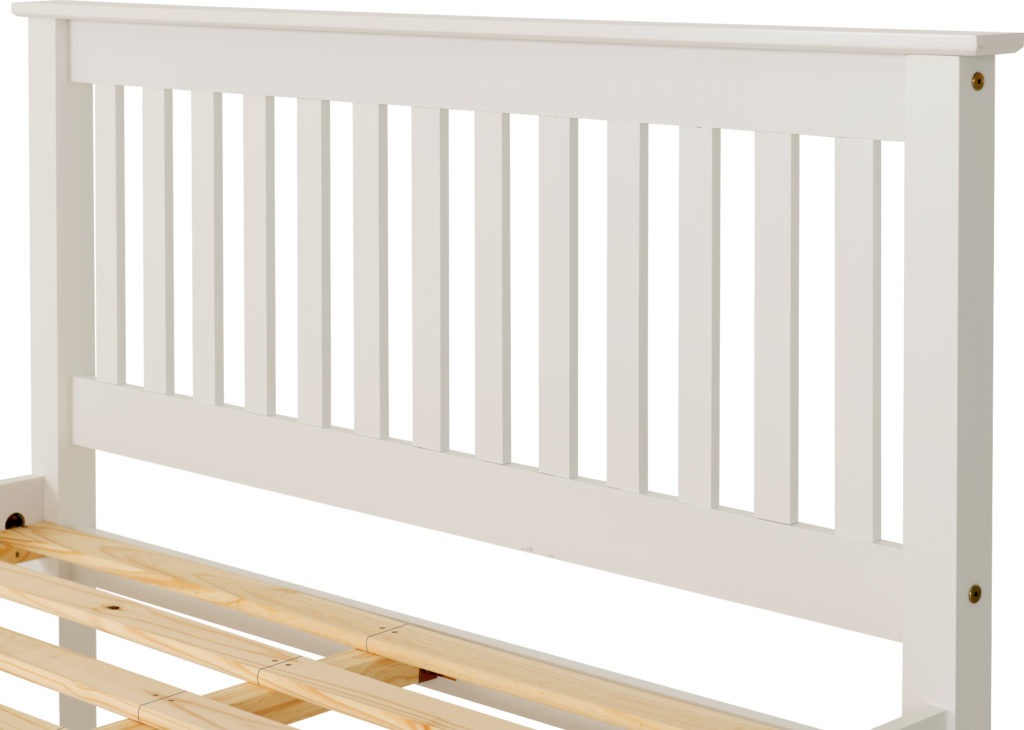 Monaco 5' Bed High Foot End White/Dark Grey