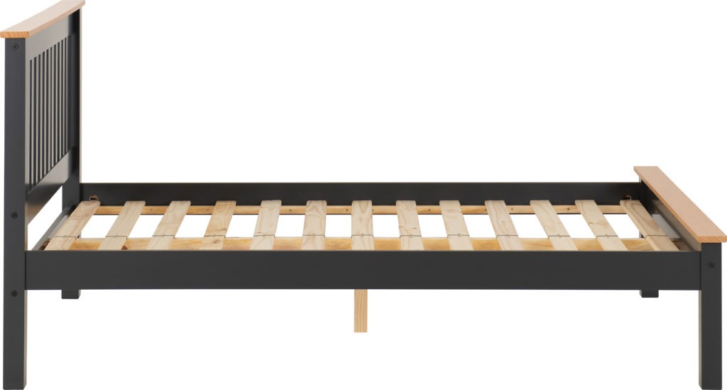 Monaco 4'6" Bed Low Foot End Dark Grey Oak Effect
