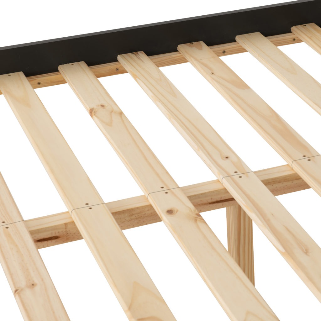 Monaco 4'6" Bed Low Foot End Dark Grey Oak Effect
