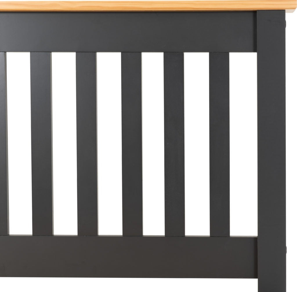 Monaco 4'6" Bed Low Foot End Dark Grey Oak Effect