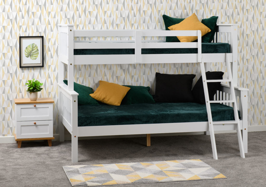 Neptune Triple Sleeper Bunk Bed Dark Grey/White