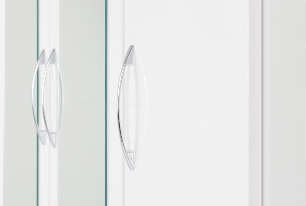 Nevada 3 Door 2 Drawer Mirrored Wardrobe White Gloss