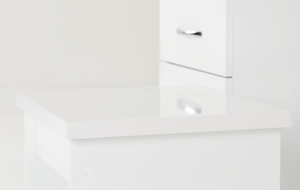 Nevada 4 Drawer Dressing Table Set White Gloss