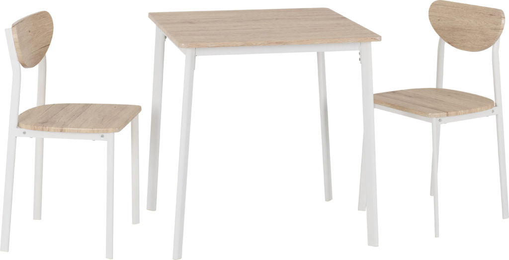 Riley Small Dining Set White Light Oak Effect Veneer