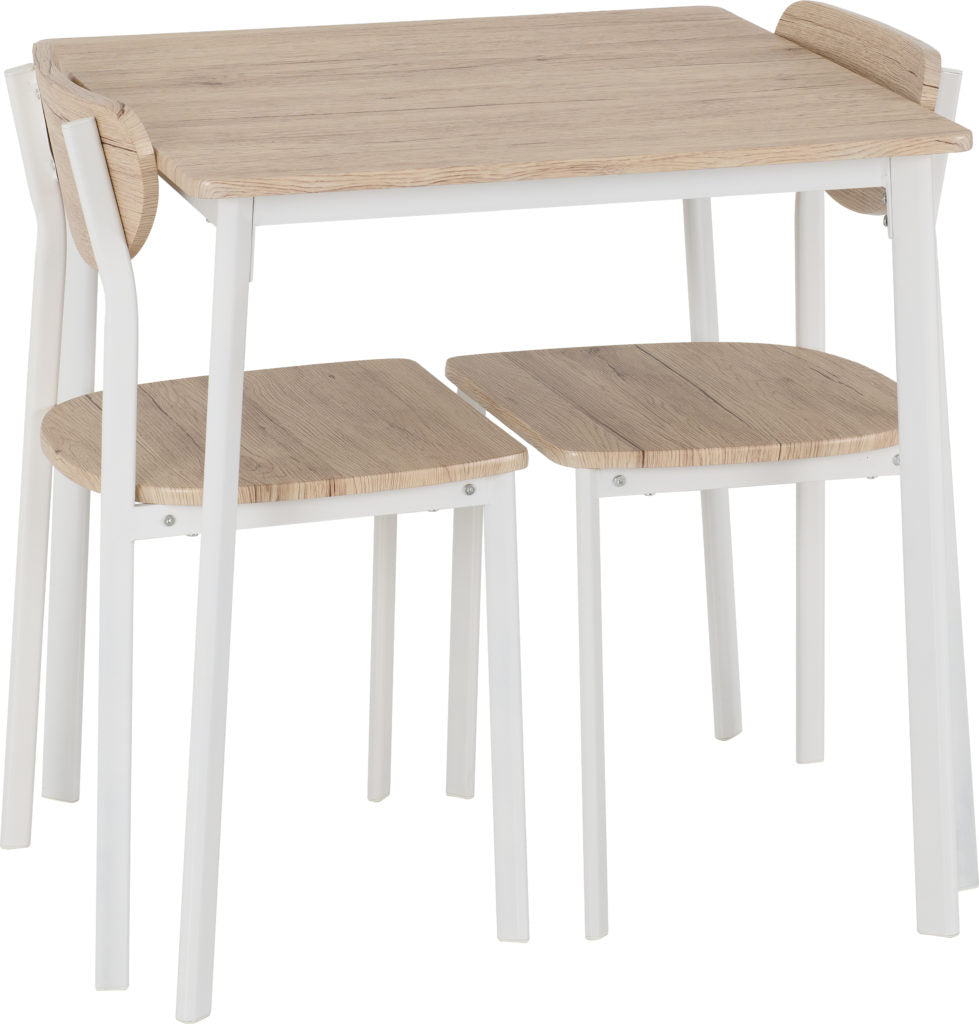 Riley Small Dining Set White Light Oak Effect Veneer