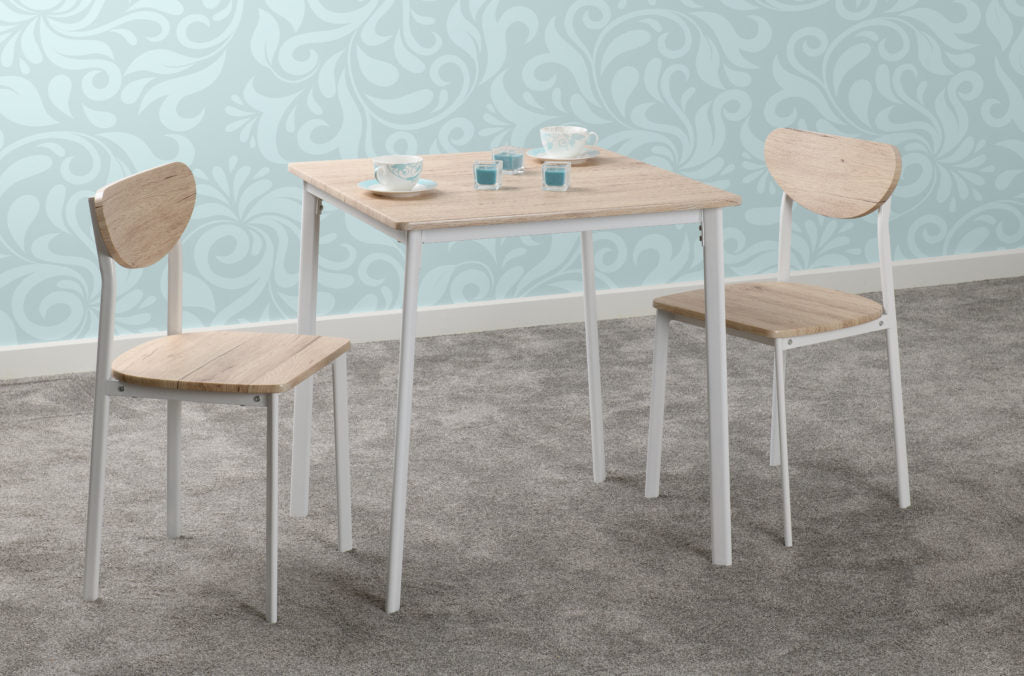 Riley Small Dining Set White Light Oak Effect Veneer