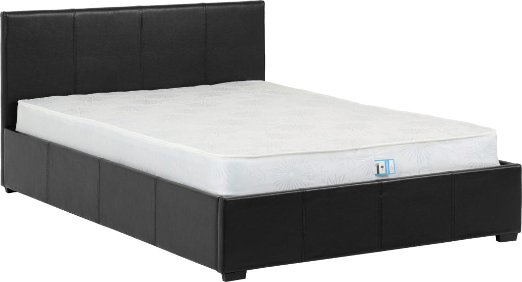 Waverley 5' Storage Bed Black Faux Leather
