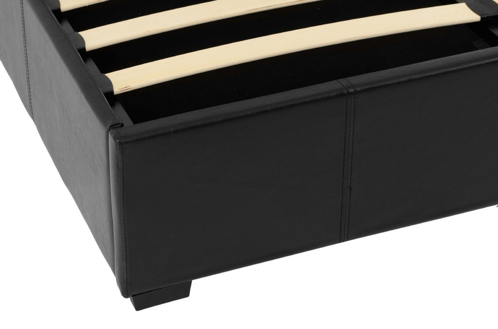 Waverley 5' Storage Bed Black Faux Leather