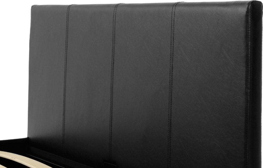 Waverley 5' Storage Bed Black Faux Leather