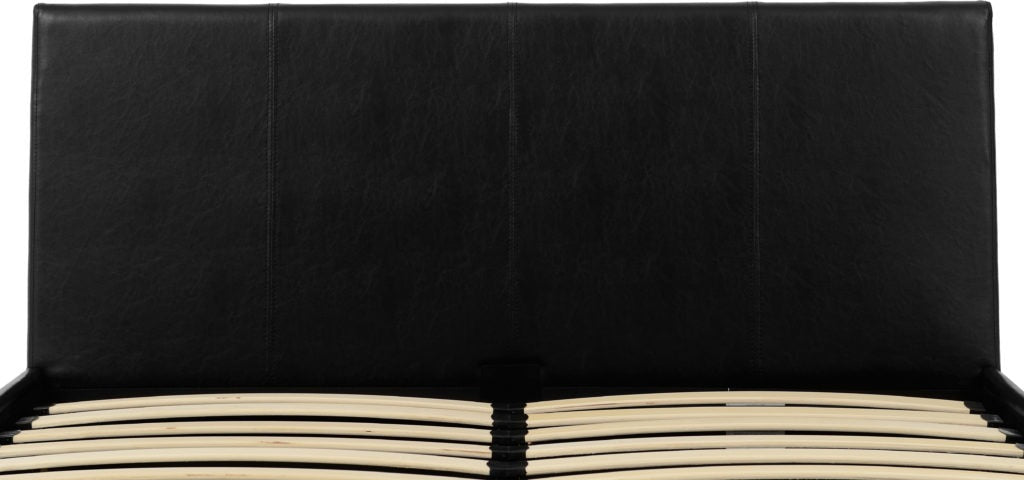 Waverley 5' Storage Bed Black Faux Leather