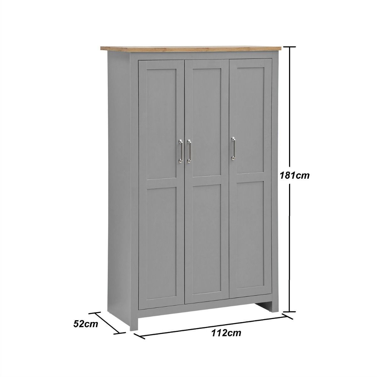 Lisbon 3 Piece Bedroom Set (3 Door Wardrobe, 2+2 Chest, 2 Drawer Bedside)
